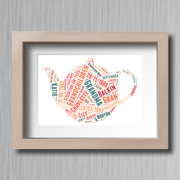 Teapot Design Word Cloud Gift Personalised Word Cloud